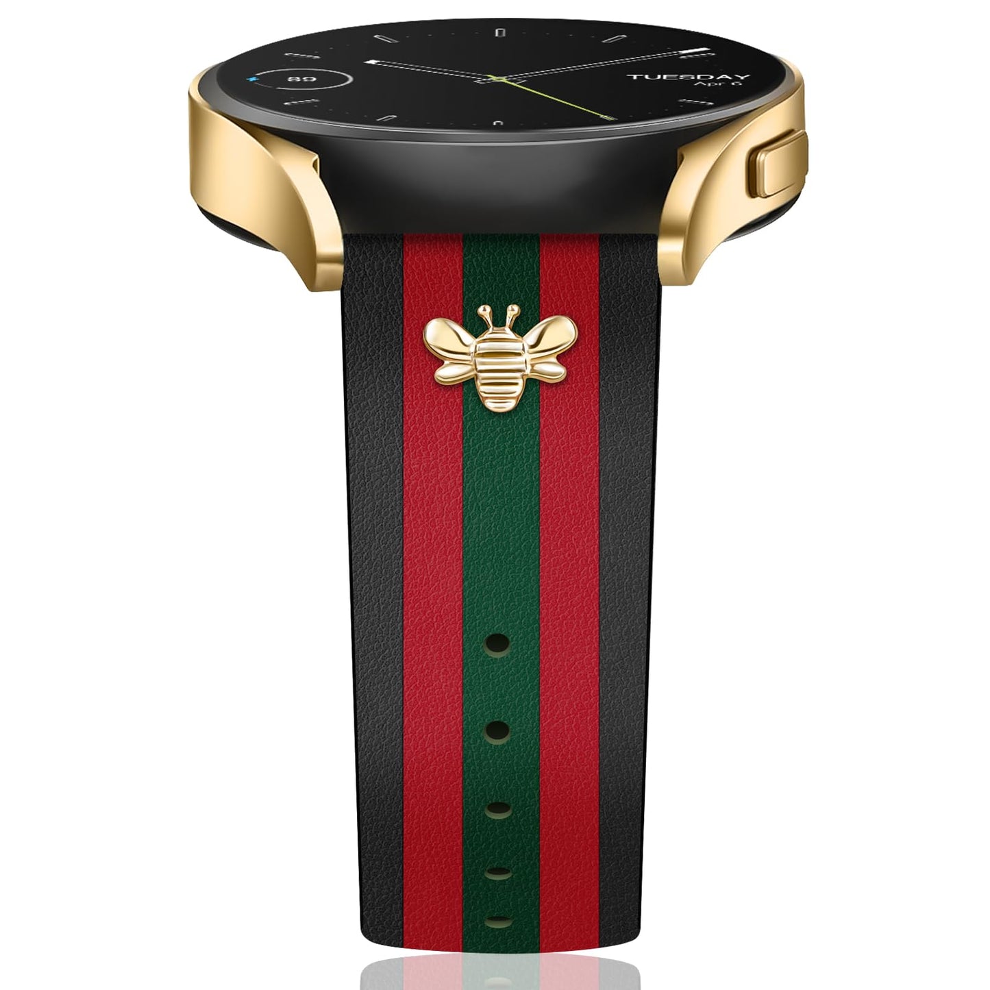 MOINSPIRE Designer Leather Bands with Charms Compatible with Samsung Galaxy Watch 7/6/5/4/Active 2 40mm 44mm/Watch 6 Classic 43mm 47mm/Watch 5 Pro 45mm/Watch 4 Classic 42mm 46mm, 20mm