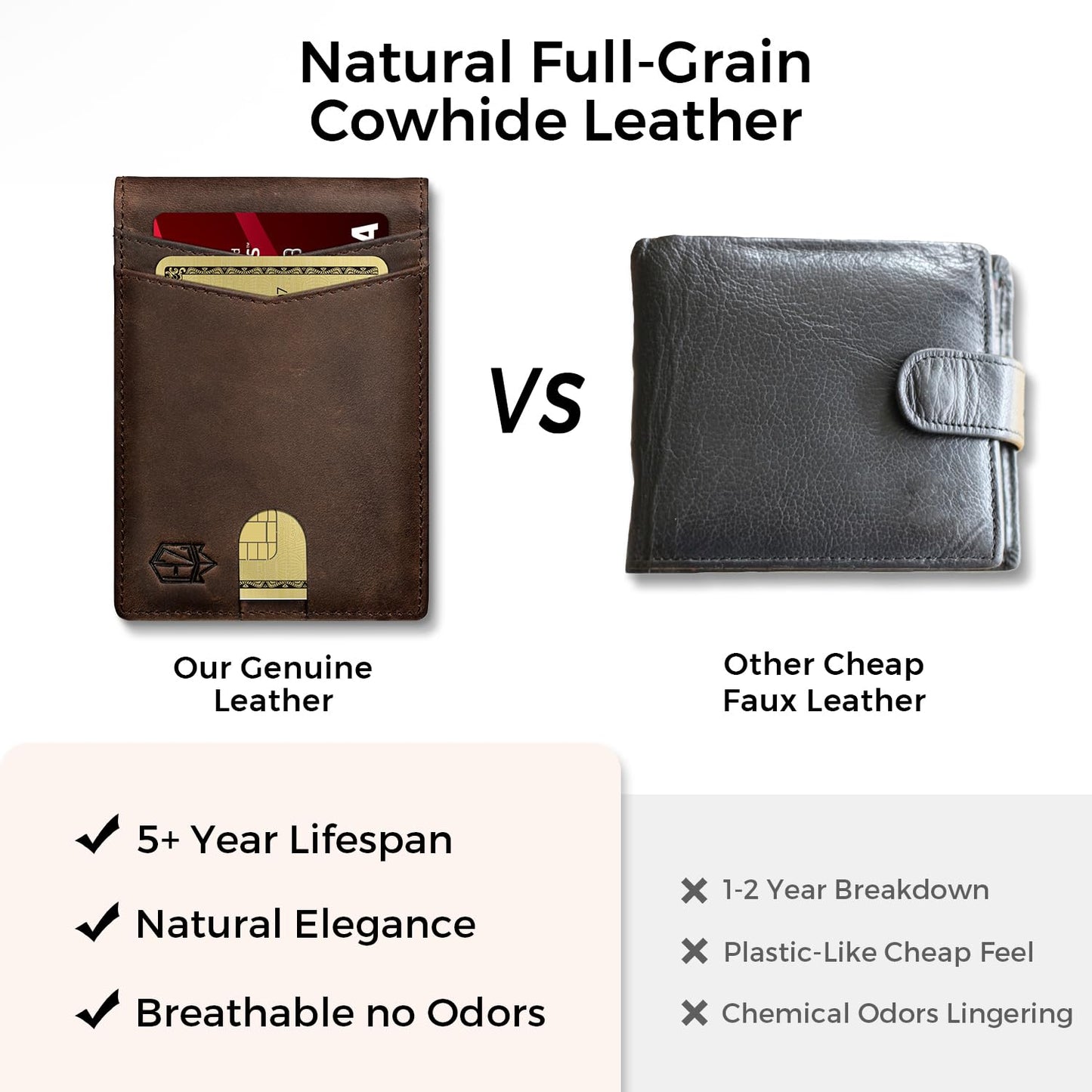 Zitahli Genuine Leather Wallet for Men 12 Card Slim Mens Wallets Bifold RFID Blocking with Money Clip & ID Window Thin Minimalist Card Holder Wallet with Gift Box