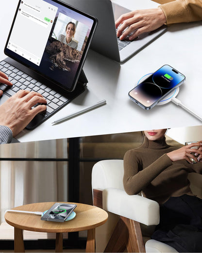 NANAMI Fast Wireless Charger [2 Pack] - Qi Certified Wireless Charging Pad for iPhone 17/17 Pro/17 Pro Max/16/15/14/13/13 Pro/12,10W for Samsung Galaxy S25/S25 Ultra/S24/S24 Ultra/S23/S22, New Airpods
