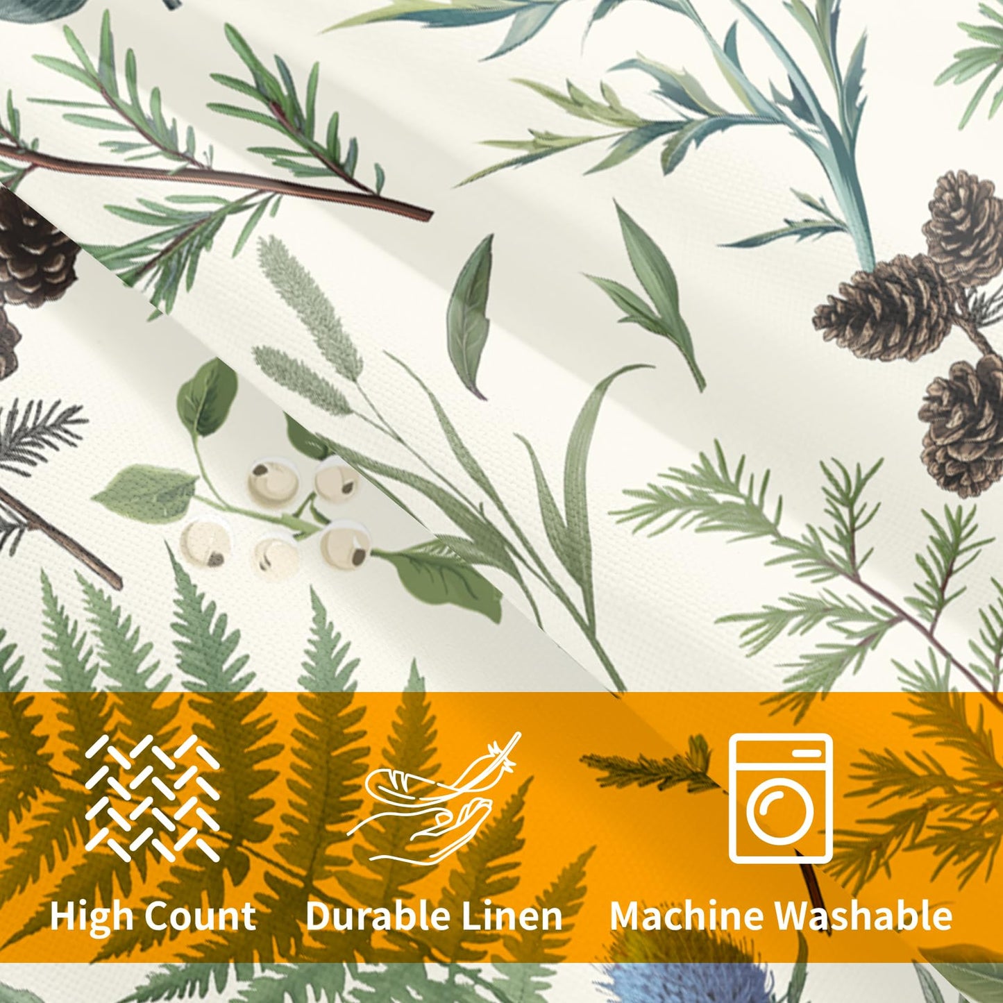 Barneova Spring Summer Pillow Covers 22x22 Inch Set of 2 Green Floral Botanical Decorative Outdoor Throw Pillows Farmhouse Flower Pillowcases Cotton Linen Cushion Covers for Couch Sofa Bed Home Decor