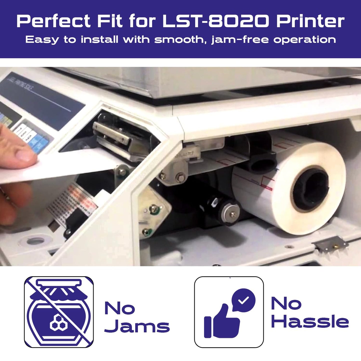 CĀS LST-8020 Printing Scale Label, 58 x 60 mm, UPC/Ingredients, 12 Rolls per Case, CĀS Scale Labels 8020, Guaranteed Quality, Try It!.