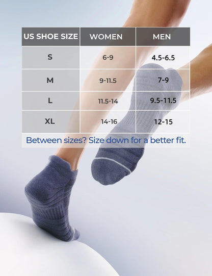 CS CELERSPORT 6 Pack Athletic Running Ankle Socks, Low Cut Cushioned Tab Sports Socks Men Women,Blue, Large
