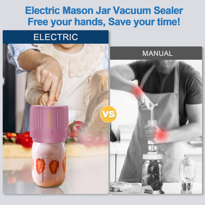 LOVE MOMENT Electric Mason Jar Vacuum Sealer Kit - Pink