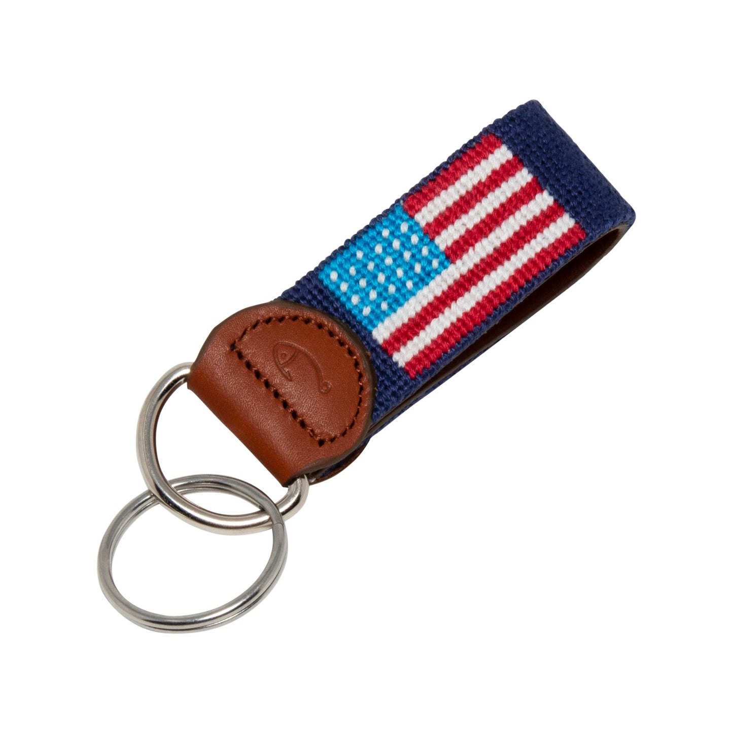 Huck Venture American Flag Needlepoint Key Fob & Keychain (American Flag)