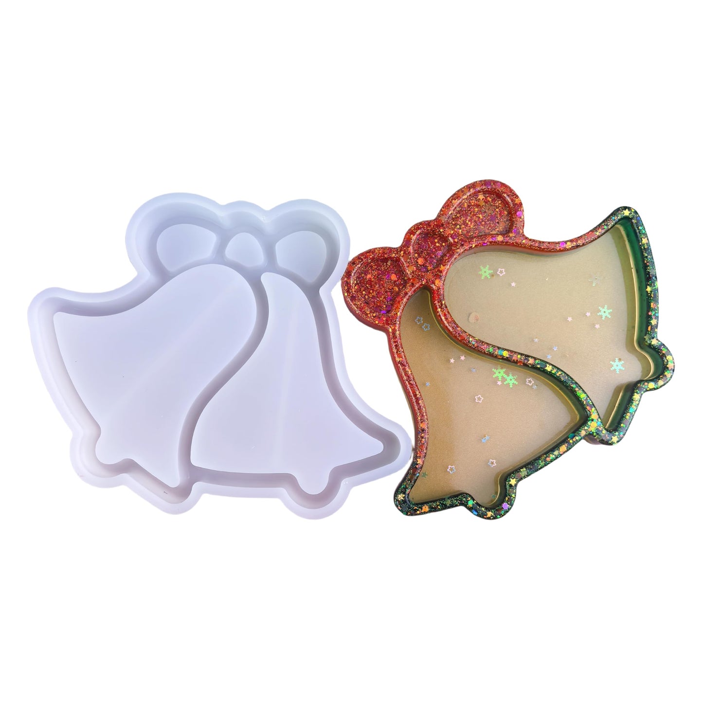 Christmas Bell Tray Resin Silicone molds, Snack Candy Plate, Jewelry Storage Plate Casting Mold, Holiday Furniture Decoration handicrafts Resin molds Silicone Clearance