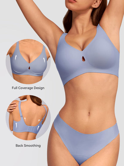 LUCKMEEY Bras for Women No Underwire Wireless Bras - Seamless Push Up Full Coverage Bralettes Comfortable Everyday Bra