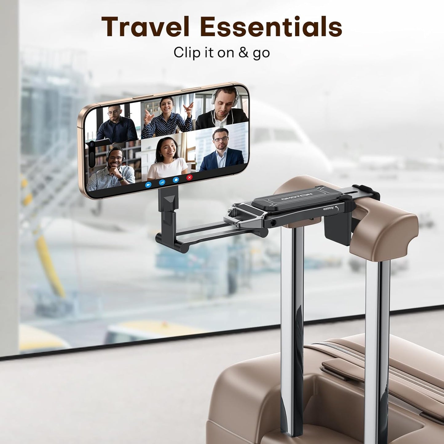 OMOTON 360°Rotating for MagSafe Tripod Mount, Adjustable Aluminum Magnetic Phone Tripod for iPhone 17/16/15/14 Pro Max Air, Foldable Cell Phone Stand Fits Vlog, Gym, Travel Essentials Accessories