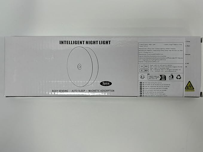 3 Pack Motion Sensor Light, 8 LEDs Rechargeable Night Light, with USB Cable & Magnetic Patch, 3 Modes, Cordless Safe Wall Light for Kitchen, Bookshelves, Drawers - 3000K Warm White