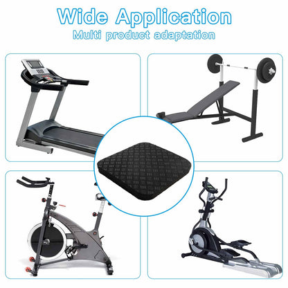 4PCS Non-Slip Treadmill Mat Pads, 4x4 Inch High Density Silicone Exercise Equipment Mat - Double-Sided Anti Vibration Pad for Treadmill, Walking Pad, Exercise Bike, Floor Protection (Square, 4 PCS)