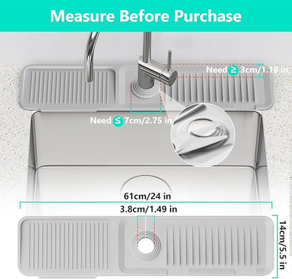 24 Inch Longer Faucet Mat for Kitchen SinkBathroom Kitchen Sink Splash Guard