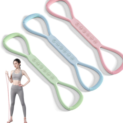 PROIRON Figure 8 Resistance Bands with Handles Exercise Band 15/25/35LB Stretch Bands for Yoga arm Chest and Shoulder Stretch Resistance Band for Women- Set
