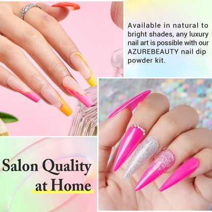 AZUREBEAUTY 31 Pcs Dip Powder Nail Kit 20 Colors Glitter Nude Brown Pink White Gray Dip Powder Liquid Set with Top/Base Coat Activator for French Nails Art Manicure DIY Salon Women Valentine's Gift