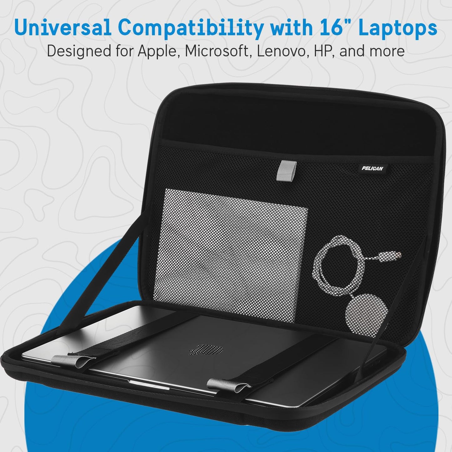 Pelican Ranger Series - Laptop Bag/Sleeve - 16 Inch, Black [Elastic Carrying Handle] [Secure Zip Lock] Water Resistant & Heavy Duty Laptop Case for MacBook Pro 16 / Air, iPad Pro, HP, Dell, Lenovo