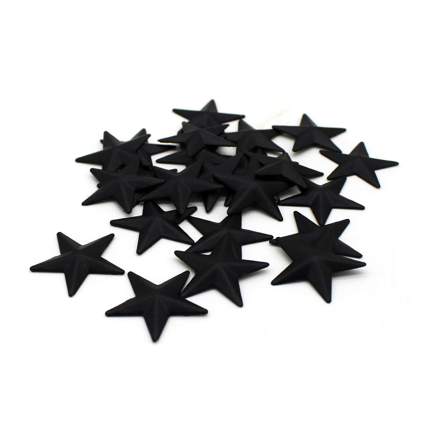 CVHOMEDECO. Primitives Rustic Country Décor. Black Mini Metal Barn Star Home Decorative Accents, 1-Inch, Set of 24