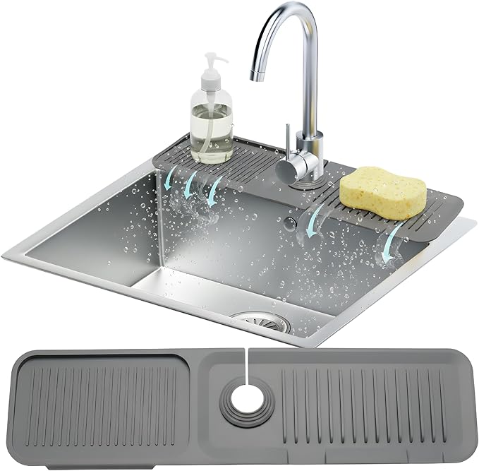 24” Silicone Faucet Mat For Kitchen Sink, Kitchen Sink Splash Guard Behind