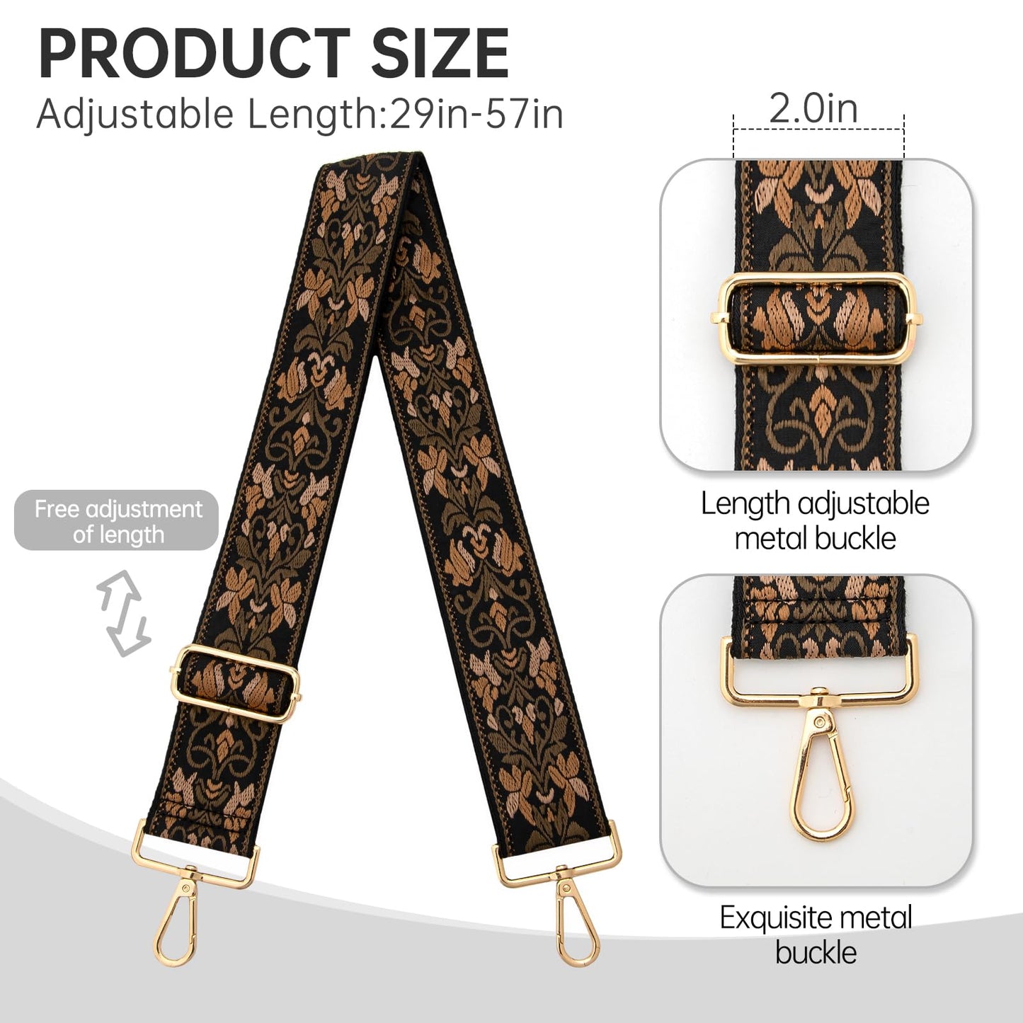 Purse Straps Replacement Crossbody Wide Bag Strap for Purses Adjustable Shoulder Straps for Women Bags