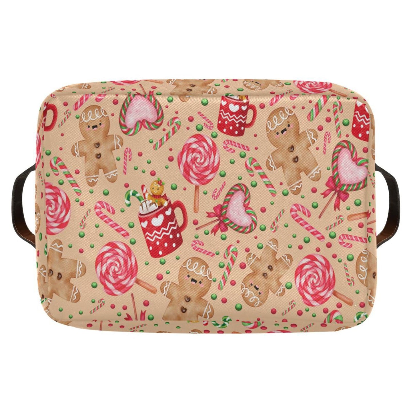 Christmas Gingerbread Candy Rectangular Storage Basket Organizer Bin Shelf Candy Cane Baskets For Clothes Gifts For Home Office Dorm