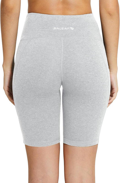 Baleaf Women's High Waist Biker Shorts - 8"/5"/3" Spandex Yoga & Gym Shorts with Pockets
