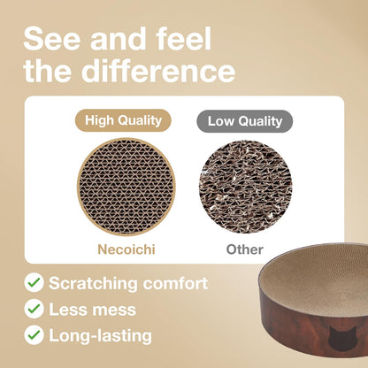 Necoichi Cat Scratcher Bowl for Indoor Cats - Cat Scratching Lounger with Reversible Usability and Extra Comfort for Lounge, Cardboard Bed Couch / (XL, Dark Cherry)