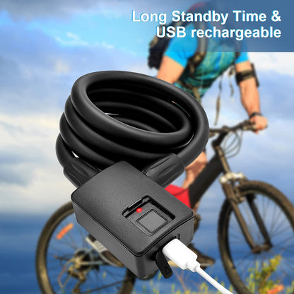 MYPIN Bluetooth Fingerprint Bike Lock, Anti-Theft, Waterproof, 1M Cable, IP65, Combination Lock, Fingerprint & Bluetooth Unlock, Heavy Duty