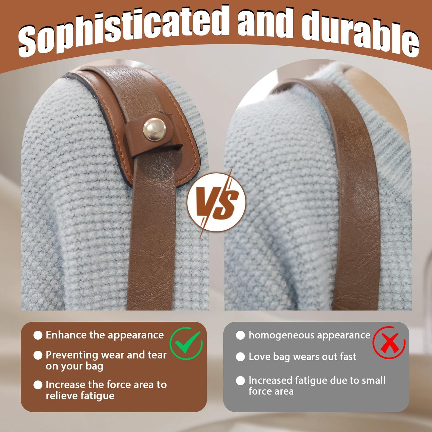 Realand 3Pcs Removable Leather Shoulder Strap Pad Replacement Pressure Relief Shoulder Pads for Women Cover for Tote Bag Handbag Purse, Backpack Strap Pads, Black White Brown