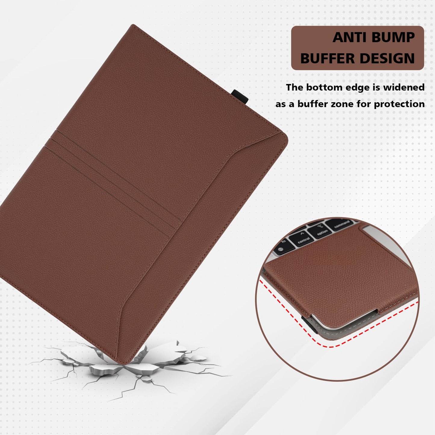 TYTX for MacBook Pro 14 Case - PU Leather with Stand & Vents for 2021-2025 Compatible with M5/M4/M3/M2/M1 Pro/Max | Fits A3426 A3427 A3434 A3112 A3185 A3401 A2918 A2992 A2779 A2442, Brown