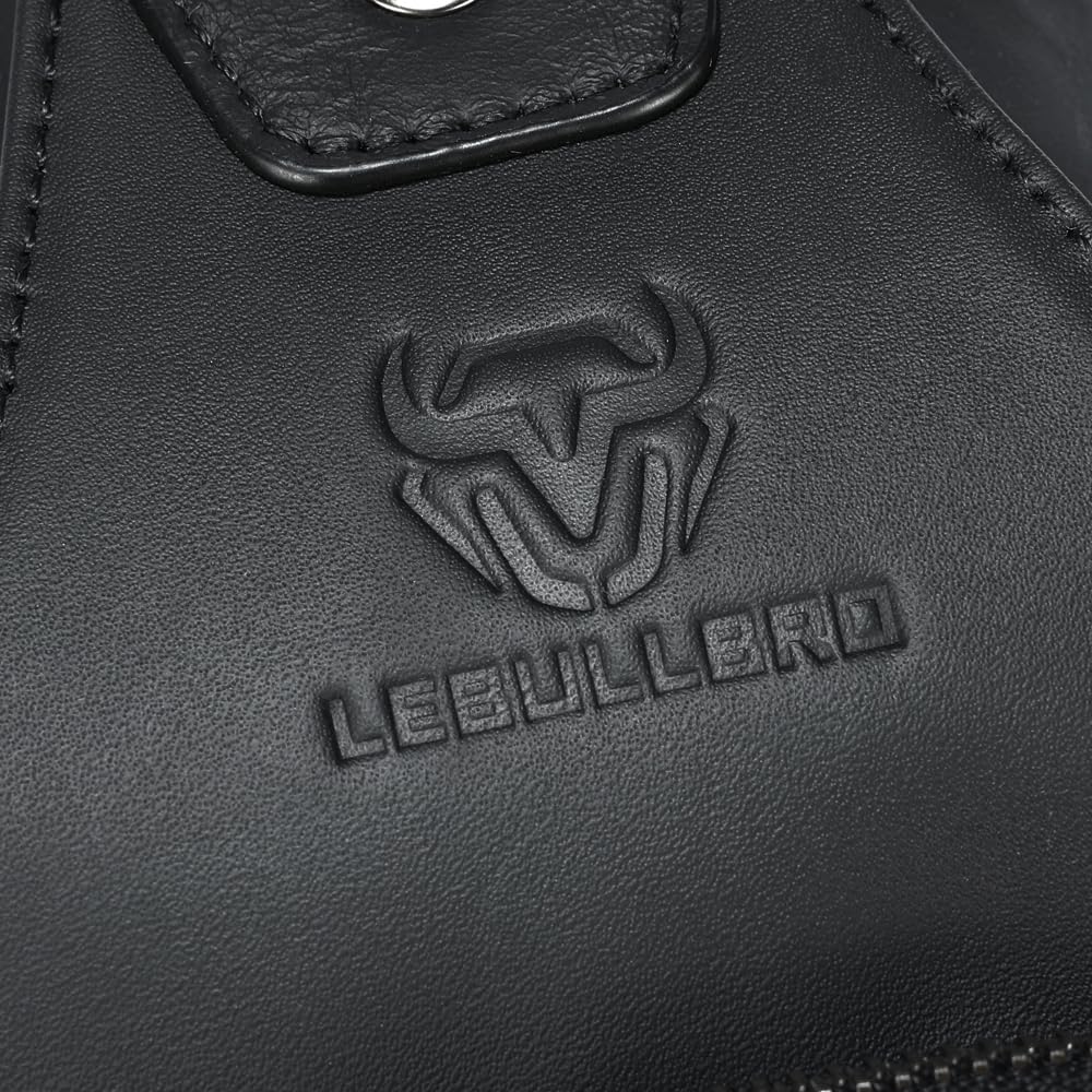 LEBULLBRO Sling Bag for Men Genuine Leather Chest Bag Crossbody Backpack Travel Hiking Outdoor Sports