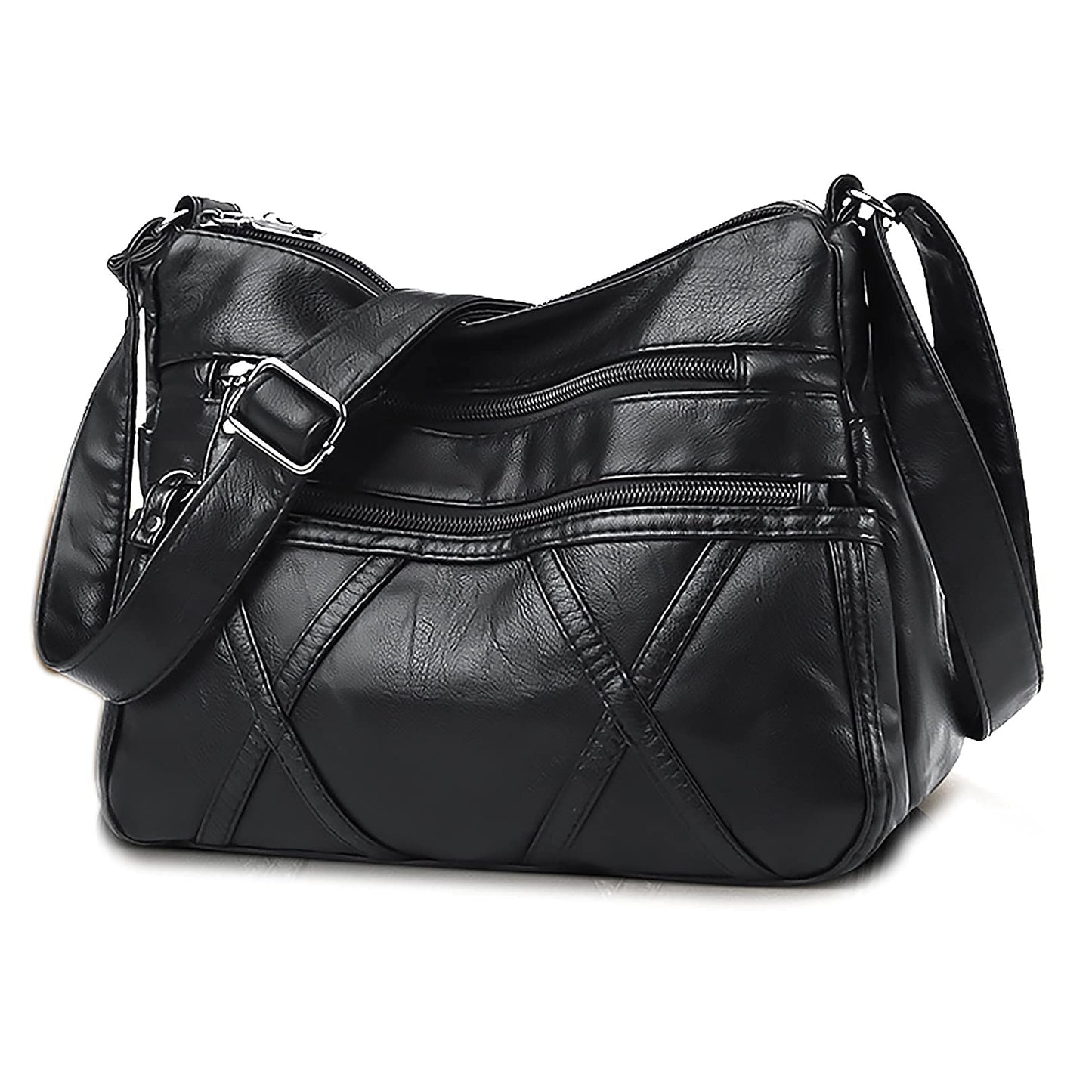 Gladdon Small Crossbody Bags for Women Leather Shoulder Purses Vegan Womens Cross body Bag Lightweight Black