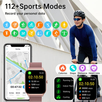 Smart Watch for Women Fitness Tracker: Rose Gold Make/Answer Call Smart Watches for Women Waterproof Digital Mens Watches Running Smartwatch Android Phone iPhone Samsung Compatible Heart Rate Monitor