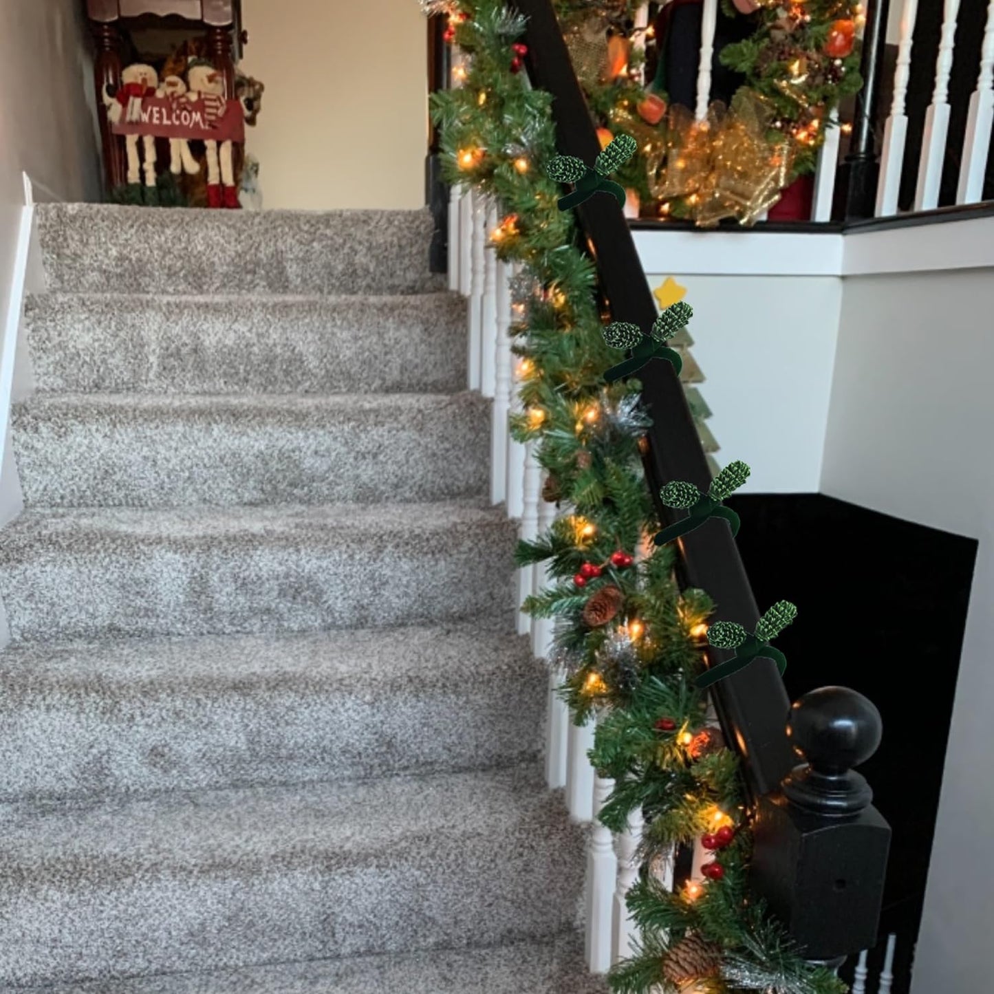 10PCS Garland Ties for Valentines Day Velvet 20 Inch Decorative Flexible Twist Ties for Xmas Holiday Light Banisters Stairways Railings Home Decoration Gift Wrapping (20 inches, Pack, 10)