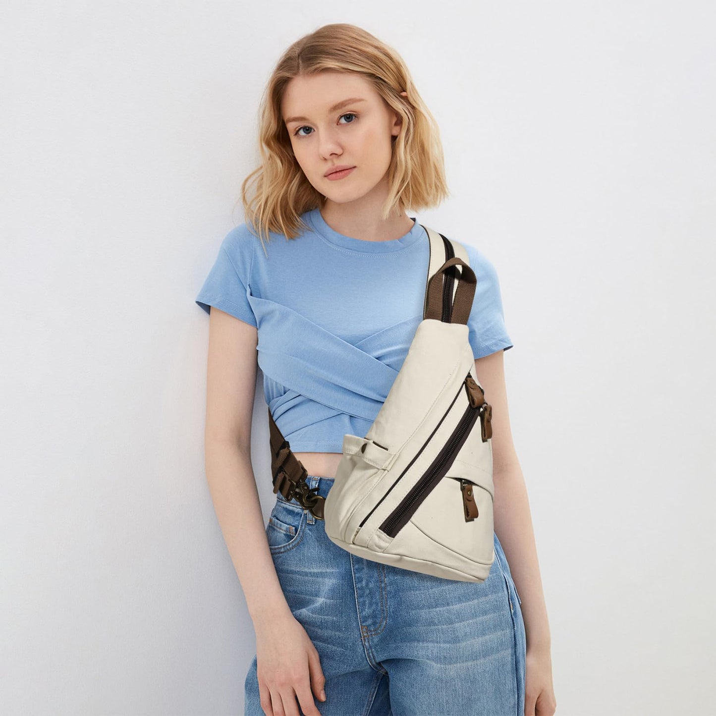 KL928 Sling Bag - Small Crossbody Backpack Shoulder Casual Daypack Rucksack for Men Women