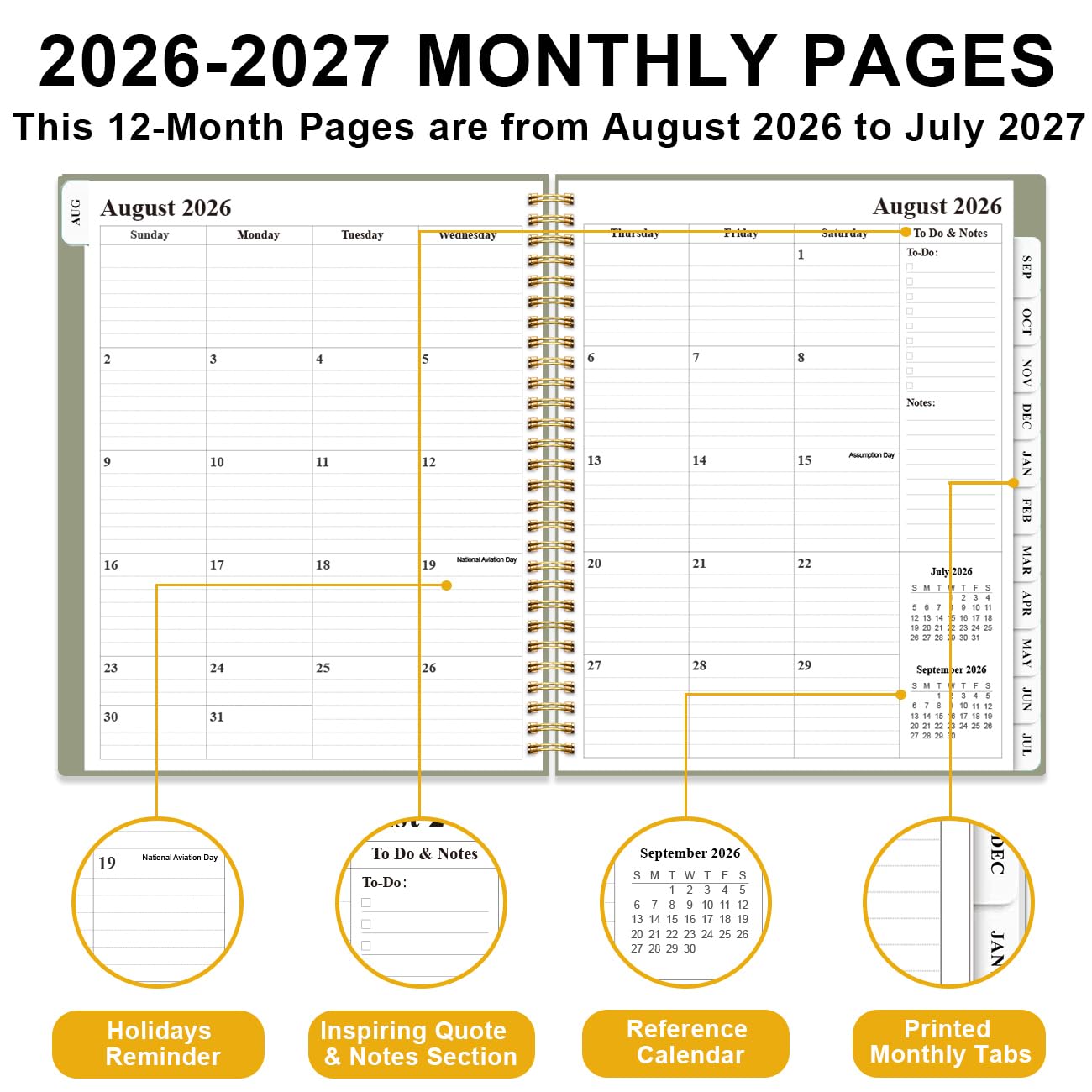 2026-2027 Teacher Planner, Lesson Planner from August 2026 - July 2027, Teacher Lesson Planner Book 2026-2027 for Teacher Class Schedule, Student Info & Weekly Planning, 8" x 10", Green