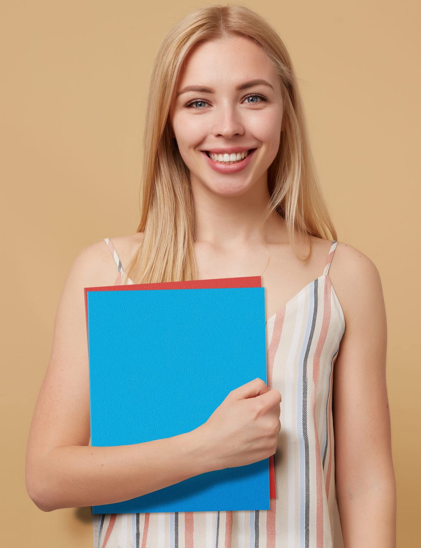 SUNEE Folders with Pockets(25 Pack, Blue), 2 Pocket Folders Fit Letter Size Paper, Paper File Folder for School Office Home Business