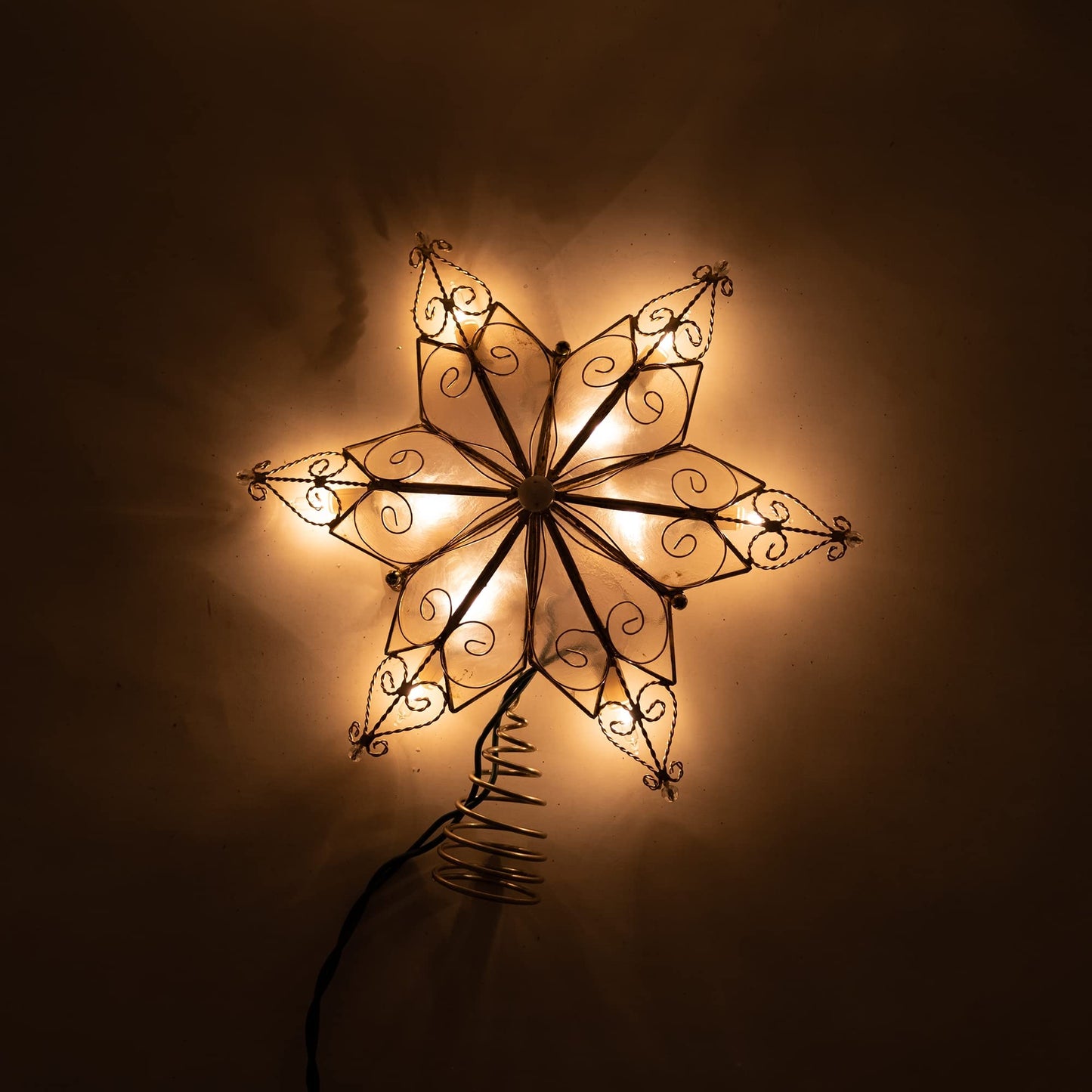 Kurt Adler UL3131 10-Light 6 Pt. Capiz Star Treetop