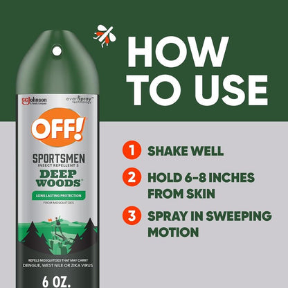 OFF! Deep Woods Insect Repellent Spray - 30% DEET, 6 Oz | Pack of 4 for Mosquito & Tick Protection