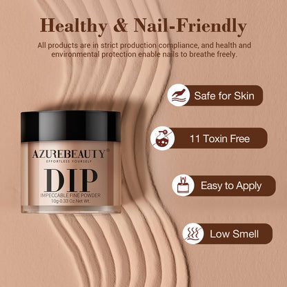 AZUREBEAUTY 31 Pcs Dip Powder Nail Kit 20 Colors Glitter Nude Brown Pink White Gray Dip Powder Liquid Set with Top/Base Coat Activator for French Nails Art Manicure DIY Salon Women Valentine's Gift