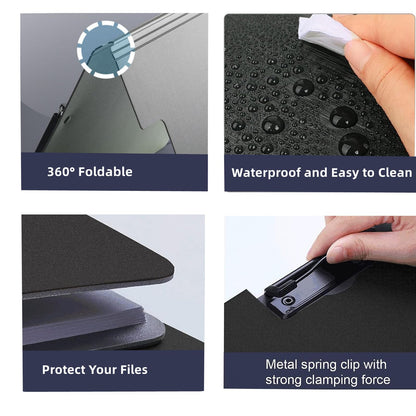 Clipboard Folder, 6 Pack A4 Foldable Clipboards File Folder Flip Writing Pad for Memo Form Document & School Office Work - Black