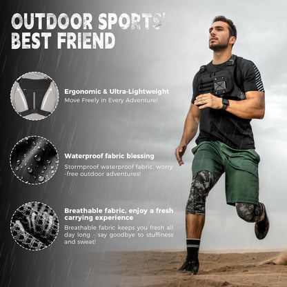koculemi Outdoor Sports Chest Bag for Men, Chest Vest Holster Fits Most Pistols, Adjustable EDC Travel Chest Pack for Running, Hiking, Workouts (Camo)