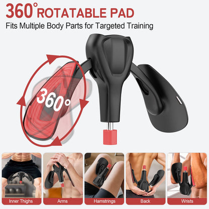 Pelvic Floor Exercise Devices 77 lb Adjustable Kegel Inner Thigh Exerciser and Hip Trainer Workout Equipment for Home Postpartum Recovery Women Men, with Band, Black