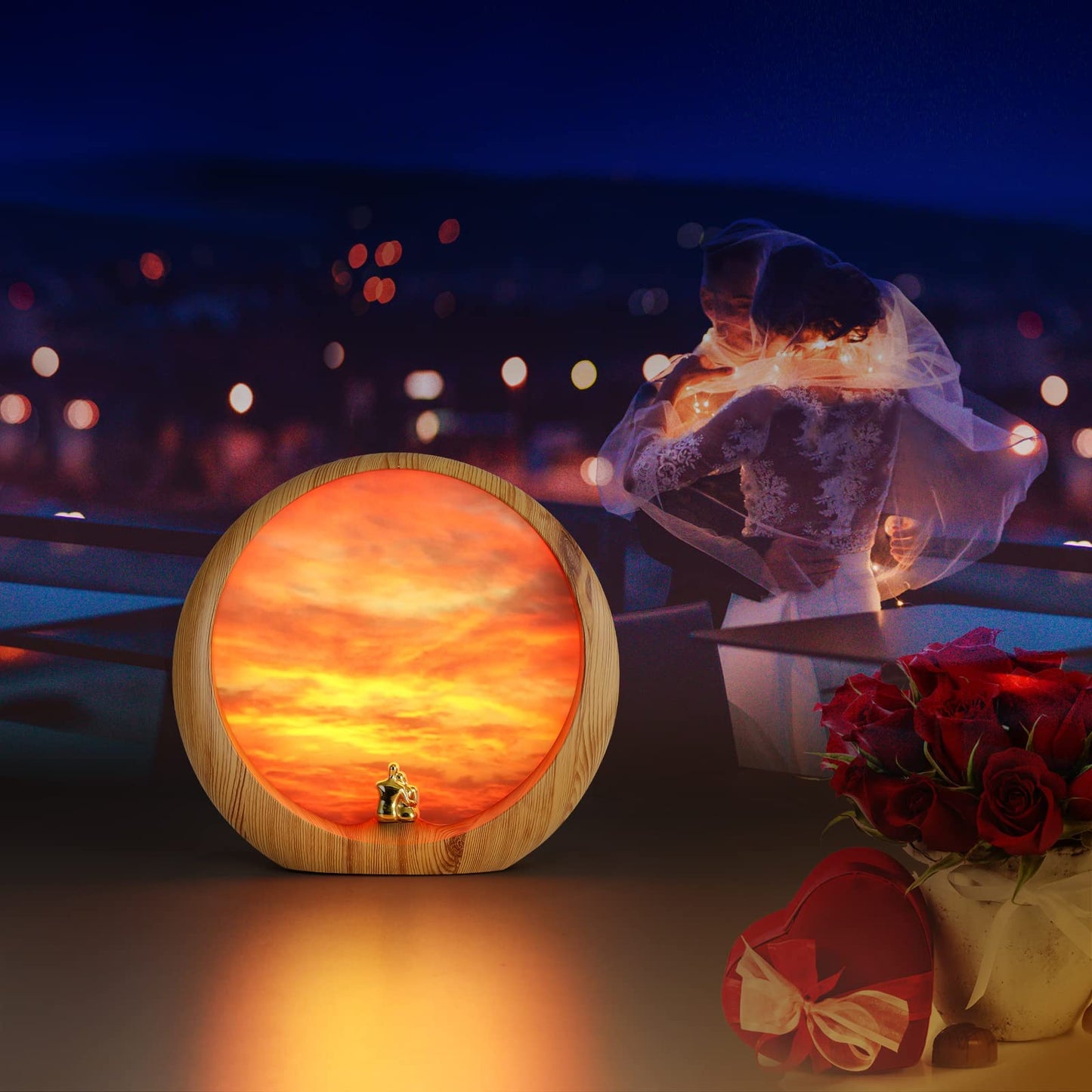 mamre Romantic Dimmable Sunset Lamp Home Decor Sunset Table Lamp Gift for Living Room Bedroom