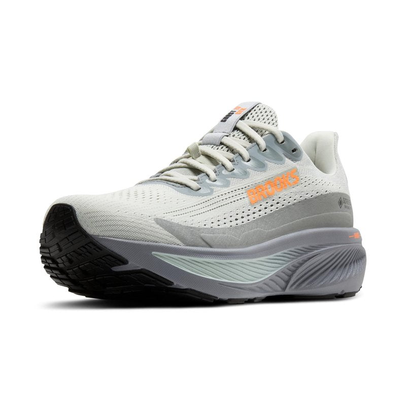 Brooks Men’s Ghost 17 GTX Waterproof Supportive Running & Walking Shoe - Smoke/Primer Grey/Orange - 13 Medium