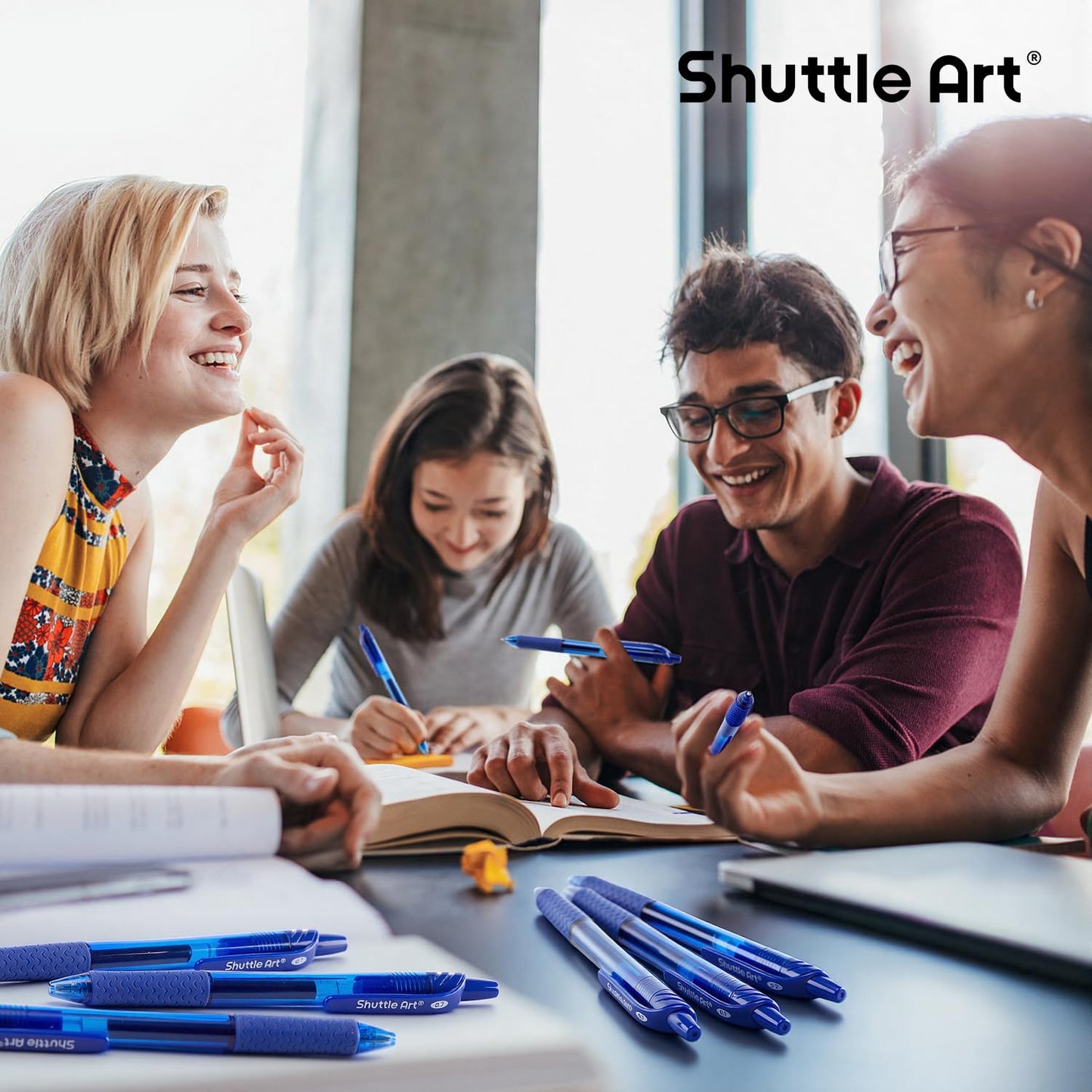 Shuttle Art Blue Gel Pens, 20 Pack Retractable 0.7mm Medium Point Rollerball Blue Ink Pens Smooth Writing with Comfortable Grip for Writing Journaling Taking Notes Office School Home