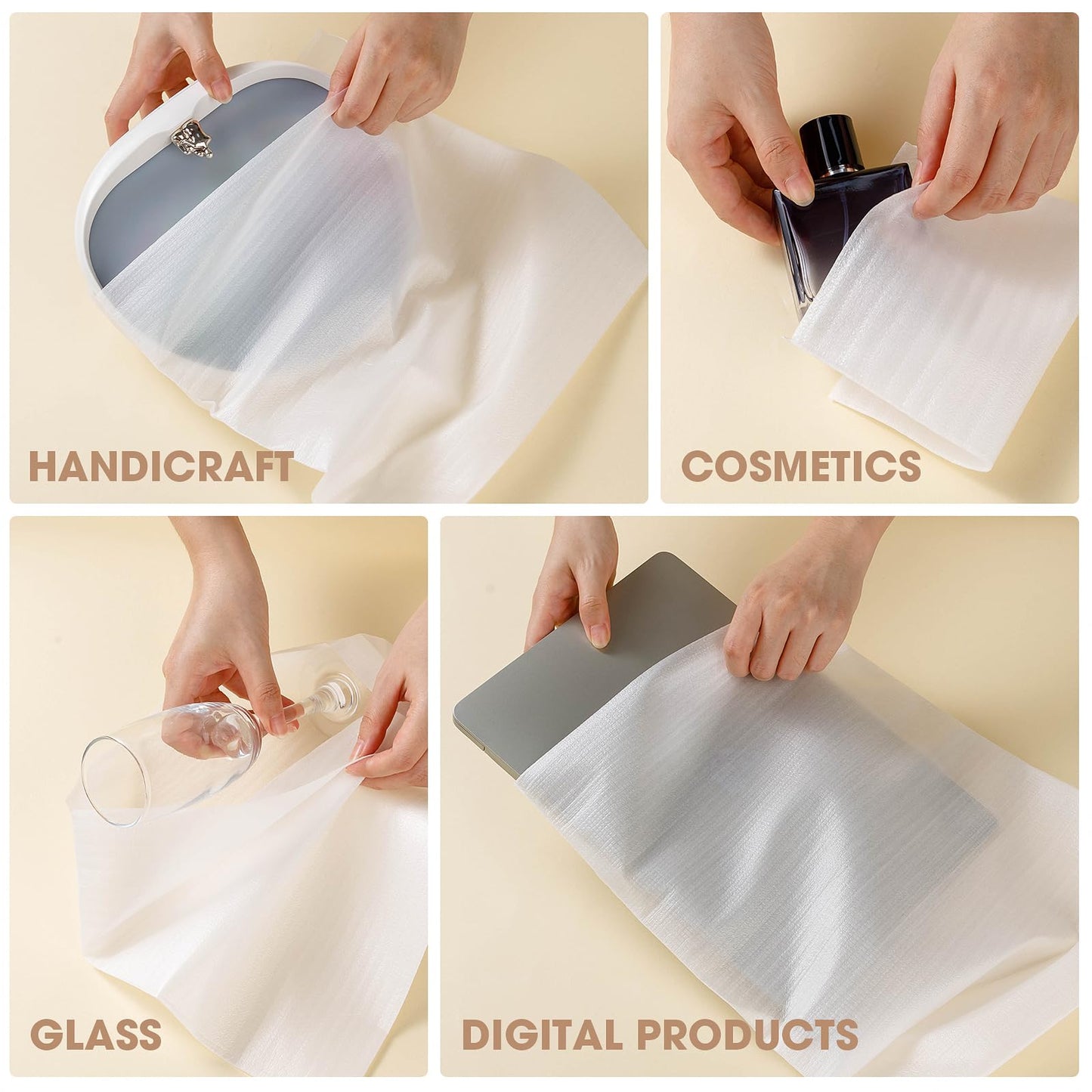 200 Pack Small Foam Pouches for Packing, 6x8 Inch Cushion Foam Pouch for Shipping, Moving and Storage, Dish Packing Supplies Protecting Small Electronics, Glass Cups, Dishes and Other Small Items