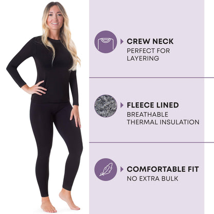 Rocky Thermal Underwear for Women (Long Johns Thermals Set) Shirt & Pants, Base Layer with Leggings/Bottoms Ski/Extreme Cold