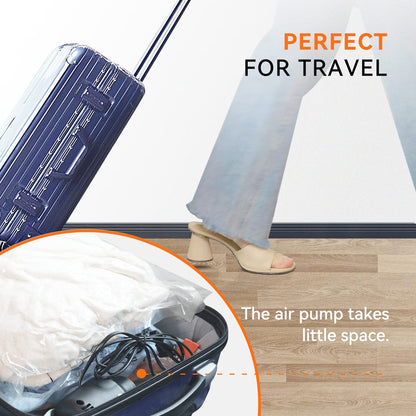 Wevac Combo Vacuum Storage Bag (3 Jumbo, 3 Large, 3 Medium, 3 Small) | Space Saver with Handheld Pump | Double Zip Seal | Special-Grip Clip | Ideal for Clothes, Blanket Compression and Travelling