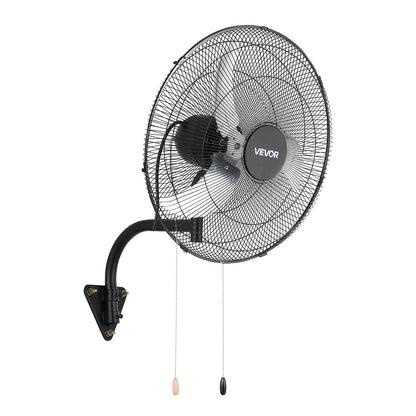 VEVOR Wall Mount Fan, 20 in Wall Mounted Hanging Fan Oscillating, 3-Speed, Long Airflow Distance, Adjustable Rotation Angle, Mechanical Powerful for Industry, Commercial, Garage, Workshop, Gym, 2 Pack