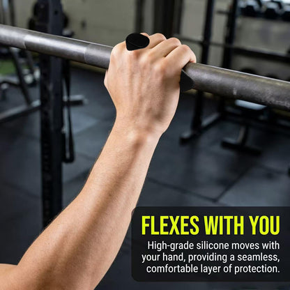 Silicone Gym Grips for Weight Lifting, Anti Slip Workout Grips for Women Men, Palm Protection Gym Hand Grips Alternative, Rubber Weightlifting Grips Pads for Barbell, Pull Up, Training