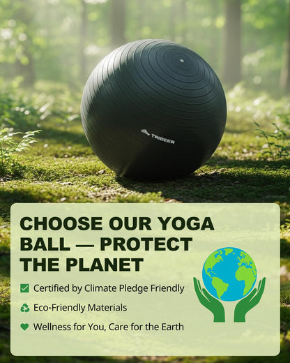 Trideer Extra Thick Yoga Ball Exercise Ball, 5 Sizes Gym Ball, Heavy Duty Ball Chair for Balance, Stability, Pregnancy, Quick Pump Included