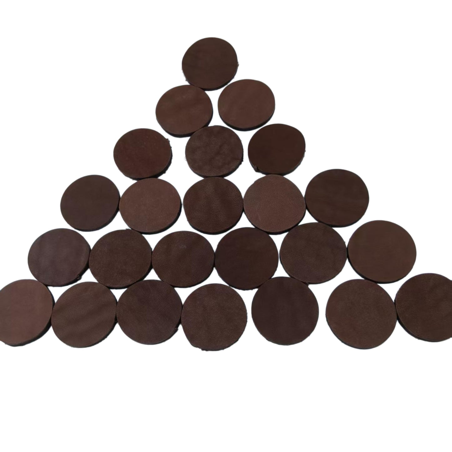 YiJiaXiang 40mm Diameter Round Sliced Genuine Leather, 3-5mm Thick Natural Leather, Suitable for Stamping pad Leather Cutting Pieces, Embossing Making Process (Coffee Color 30 Pieces)