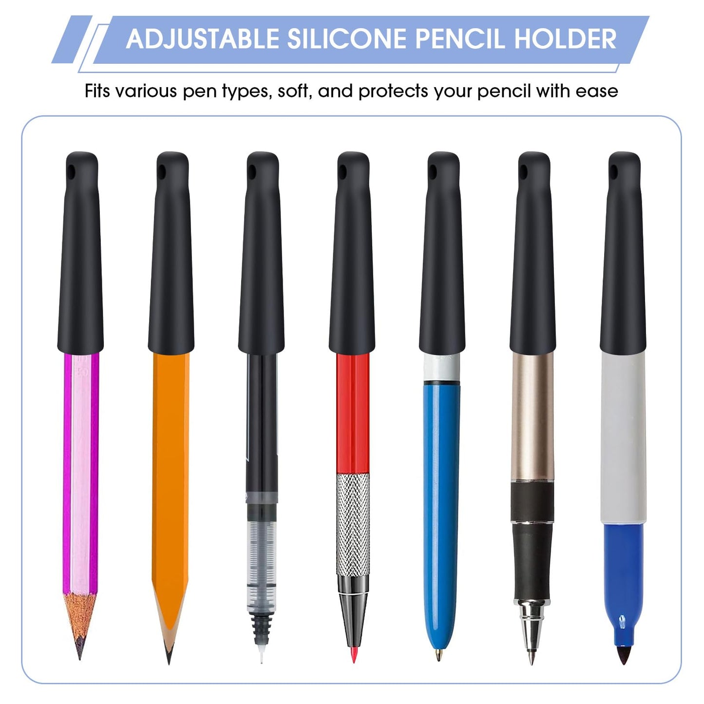 4 Pack Retractable Pen Pencil Holder with 31.5" Durable Dyneema Cord,Elastic Silicone Retractable Pen Holder for Nurses,Carpenters,Mechanics,Architects,Office Workers